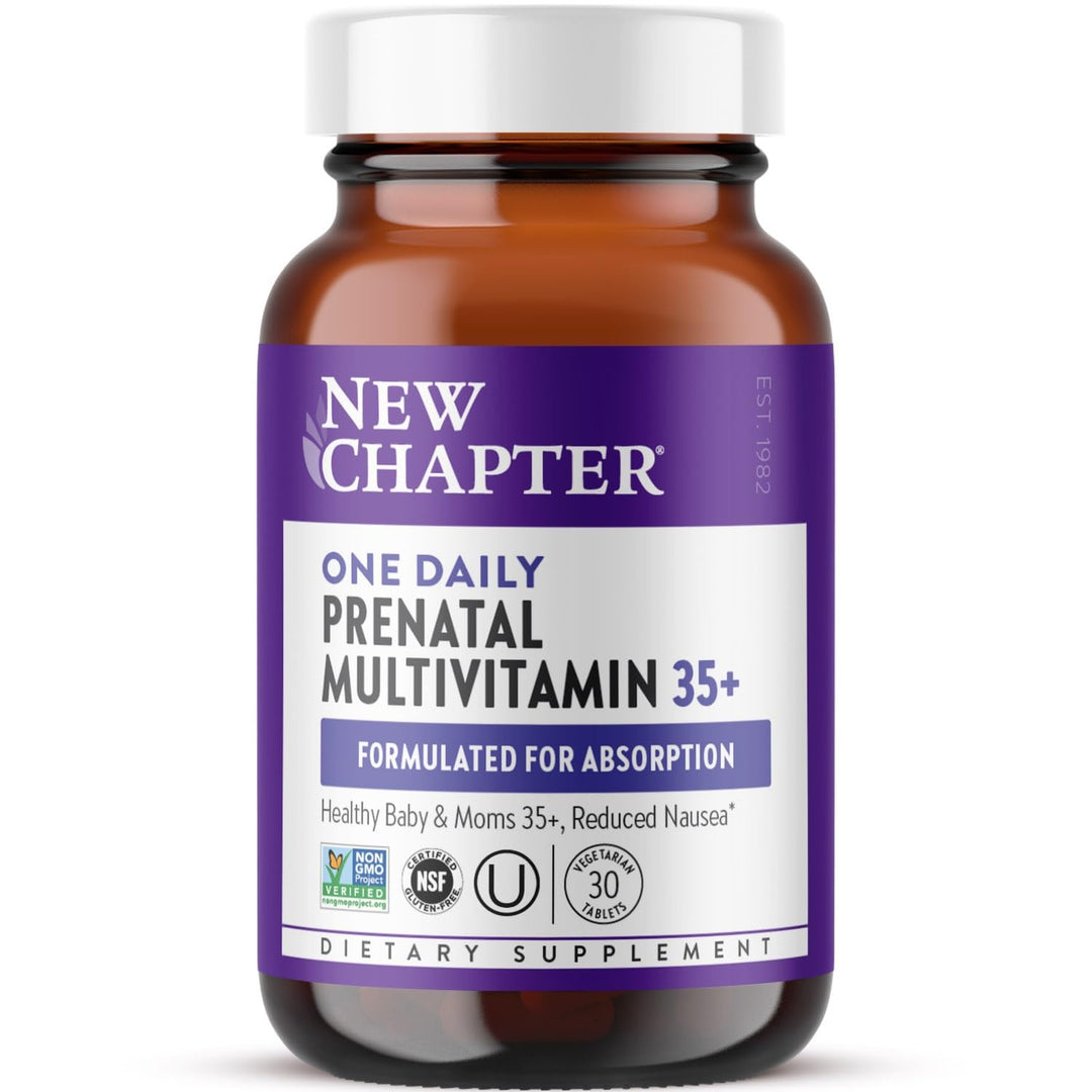 Prenatal Vitamins, One Daily Prenatal Multivitamin Enhanced for Age 35+ with Methylfolate + Choline for Healthy Mom & Baby, Gluten Free & Non-GMO- 30 ct