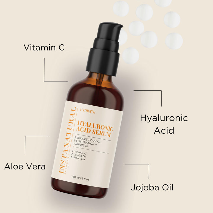 Hyaluronic Acid Serum - Anti Aging Serum for Face - Reduces Wrinkles, Fine Lines & More - For Youthful & Radiant Skin - With Vitamin C Serum and More - 2 OZ