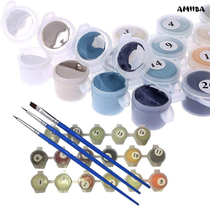 Paint by Numbers Kits, Amiiba Koi Carp Lotus Pond DIY Kits 16x20 inch Acrylic Painting by Number Wall Art Crafts (Carp, Without Frame)