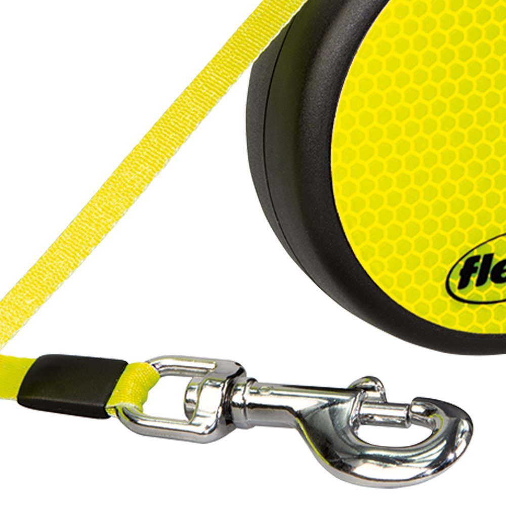 Neon Retractable Dog Leash (Cord) 16 ft, Medium, Black/Neon (PN2.266.S NEO.15)