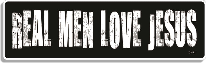 - REAL MEN LOVE JESUS - Christian Bumper Sticker - Professionally Made in The USA - Vinyl Decal