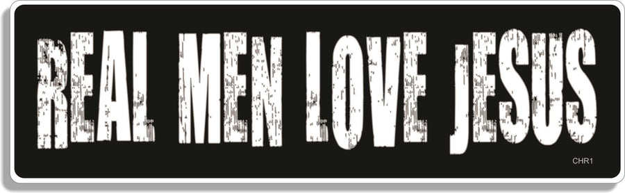 - REAL MEN LOVE JESUS - Christian Bumper Sticker - Professionally Made in The USA - Vinyl Decal