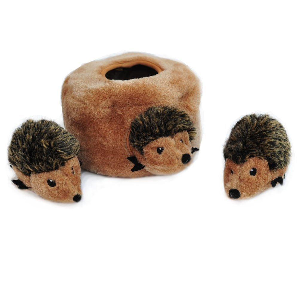 Burrow - Interactive Dog Toys for Boredom - Hide and Seek Dog Toys, Colorful Squeaky Dog Toys for Small & Medium Dogs, Plush Dog Puzzles - Hedgehog Den