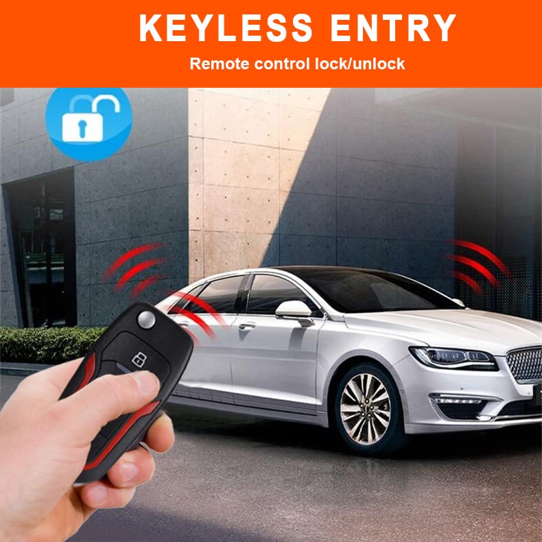 Car Keyless Entry Security Alarm System + Remote Engine Starter + Push to Start Stop Iginition Kit Button