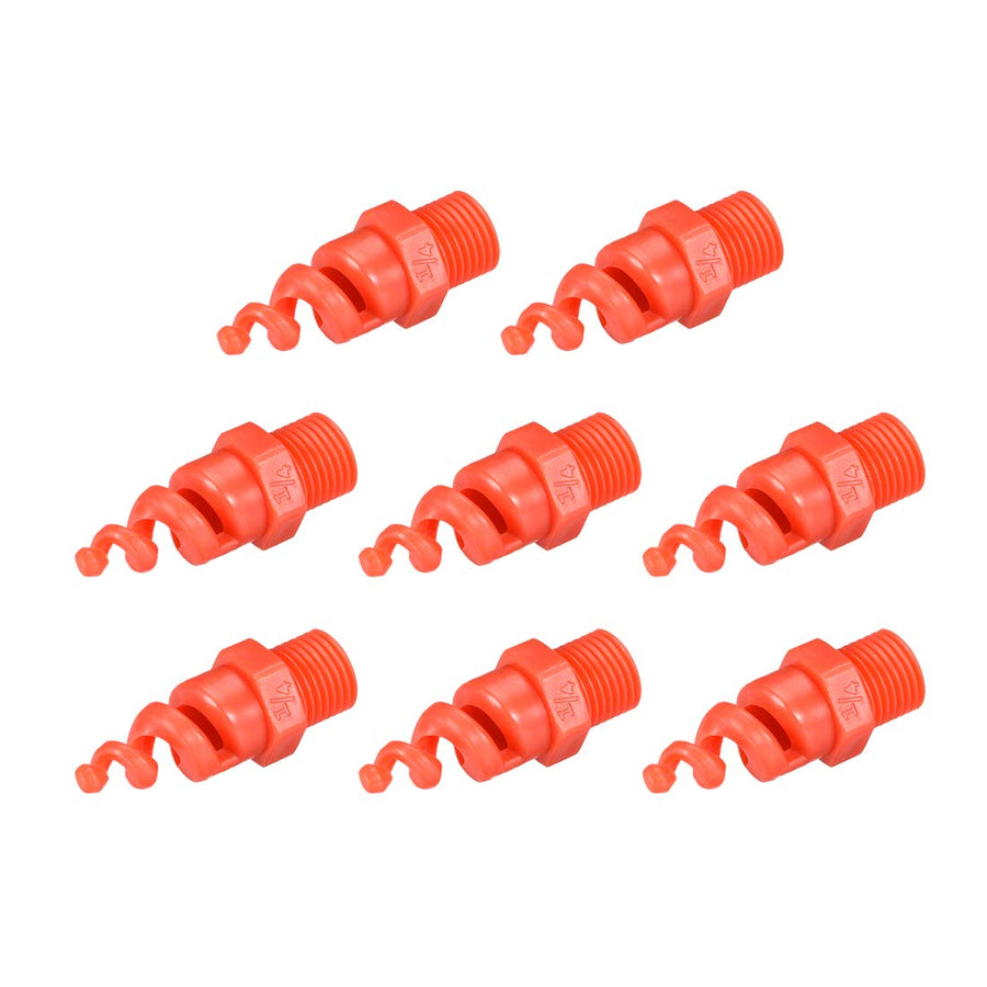 Spiral Cone Atomization Nozzle, 1/4BSPF PP Sprinkler, 8 Pcs