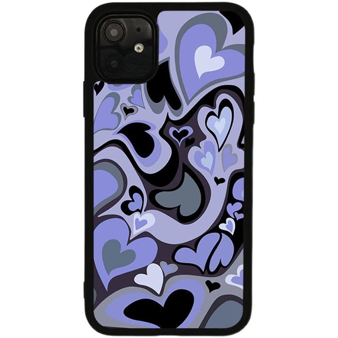 Cute Phone Cases Purple Love Heart Cute Phone Case Slim Soft Protective Phone Case Compatible with iPhone 12 and 12 pro