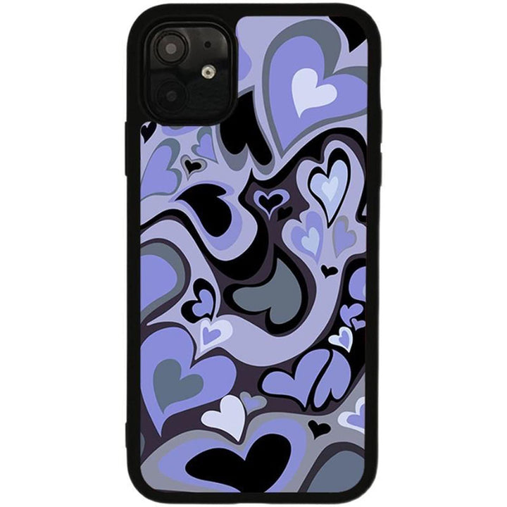 Cute Phone Cases Purple Love Heart Cute Phone Case Slim Soft Protective Phone Case Compatible with iPhone 12 and 12 pro