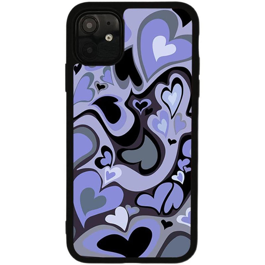Cute Phone Cases Purple Love Heart Cute Phone Case Slim Soft Protective Phone Case Compatible with iPhone 12 and 12 pro