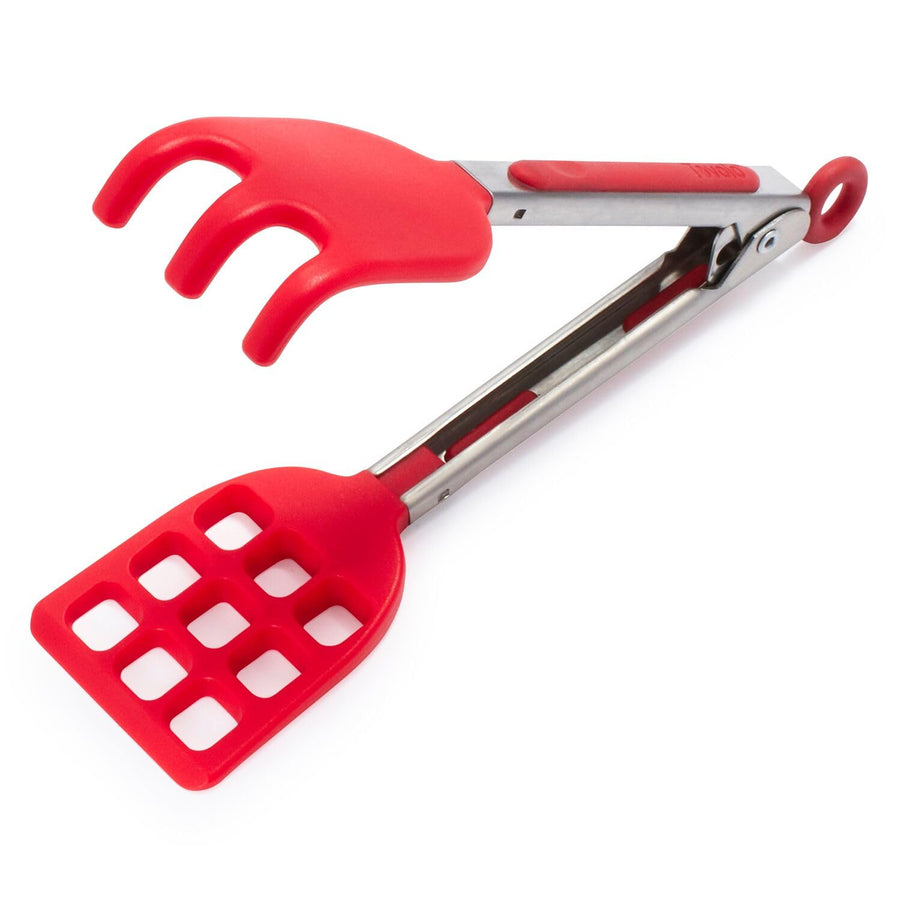 Waffle Tongs, Mini Silicone Easy-Grip, Non-Slip Handle, Candy Apple Red