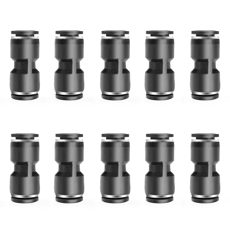 zjxed 1/4 OD x 1/4 OD Straight Pneumatic Connector, Push to Connect fittings Straight Union/Coupler (Pack of 10)