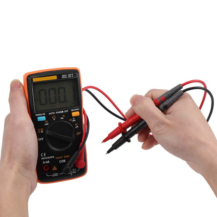 Digital Multimeter Autoranging, True-RMS Multimeter Leads Probes Clips for AC DC Voltage Ammeter Current Ohm Meter