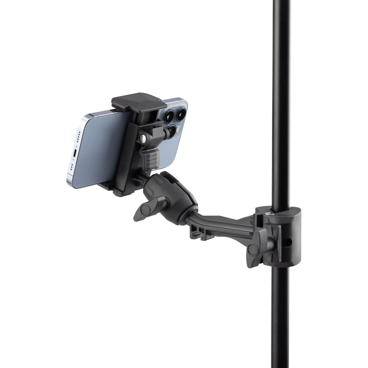 On-Stage TCM1500 Tablet/Smartphone Holder (Setup for Tablets, Computers, E-Readers, Smartphones, and Phablets, Clamp Mount, Nonslip Padding, Adjustable Angle and Rotation, External Battery Holder)
