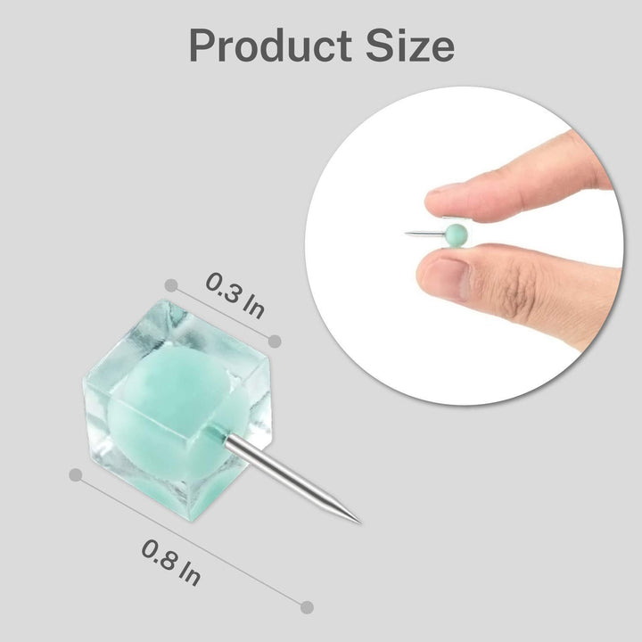 80PCS Clear Push Pins Cute Push Pins Decorative for Cork Board, Bulletin Board, Memo Board or Wall (White Pink Green)