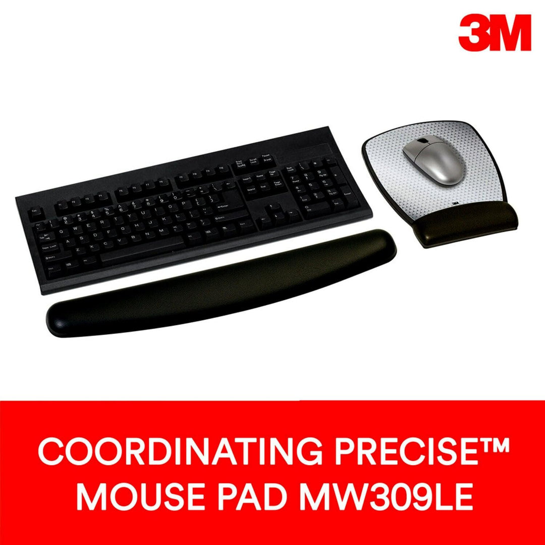 Gel Wrist Rest, Black Leatherette, 18 Inch Length, Antimicrobial Product Protection (WR309LE)