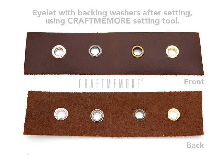 CRAFTMEmore 5/16 (8MM) Hole 100 Sets Grommets Eyelets with Washers for Shoes, Bead Cores, Clothes, Leather, Canvas (Gunmetal)