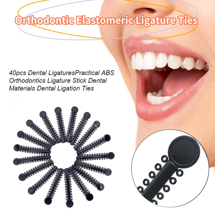 Orthodontic Ligature Ties O-Rings Elastic Rubber Bands for Braces (Black, 1040 Pieces)