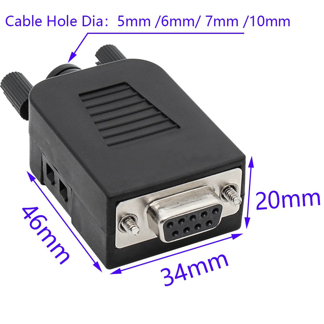 DB9 Breakout Connector DB9 RS232 D-SUB Female and Male Adapter 9-pin Port Adapter to Terminal Connector Signal Module with case(Female Connector,Male Connector DB9 5+5 with case)
