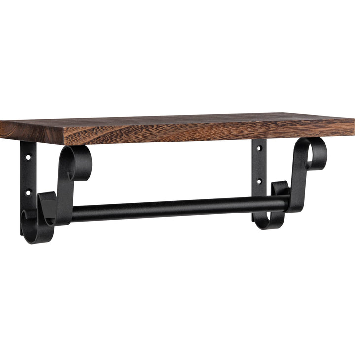 Lavievert Industrial Toilet Paper Holder, Double Roll Toilet Tissue Holder with Rustic Wood Shelf, Wall Mounted Pipe Toilet Paper Dispenser for Bathroom, Washroom, Kitchen - Brown