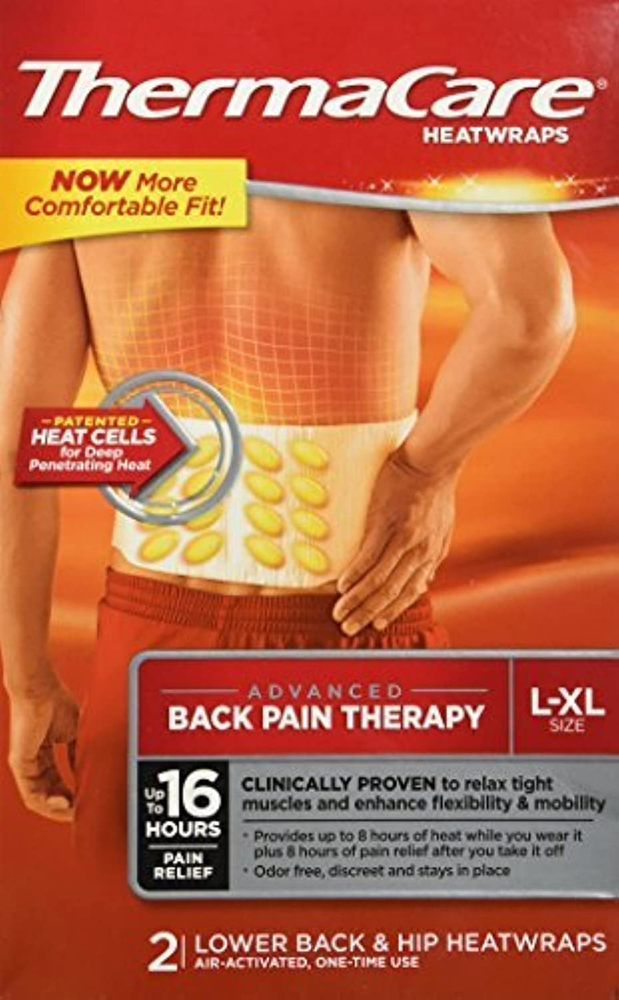 Advanced Back Pain Therapy L-XL Heatwraps, 2 Count