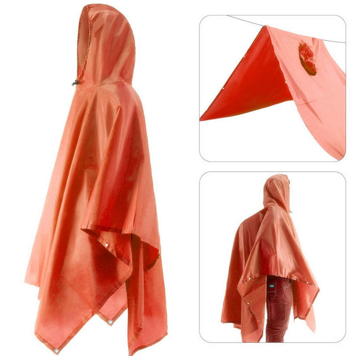 Multifuntional Poncho Raincoat with Hoods (Orange)