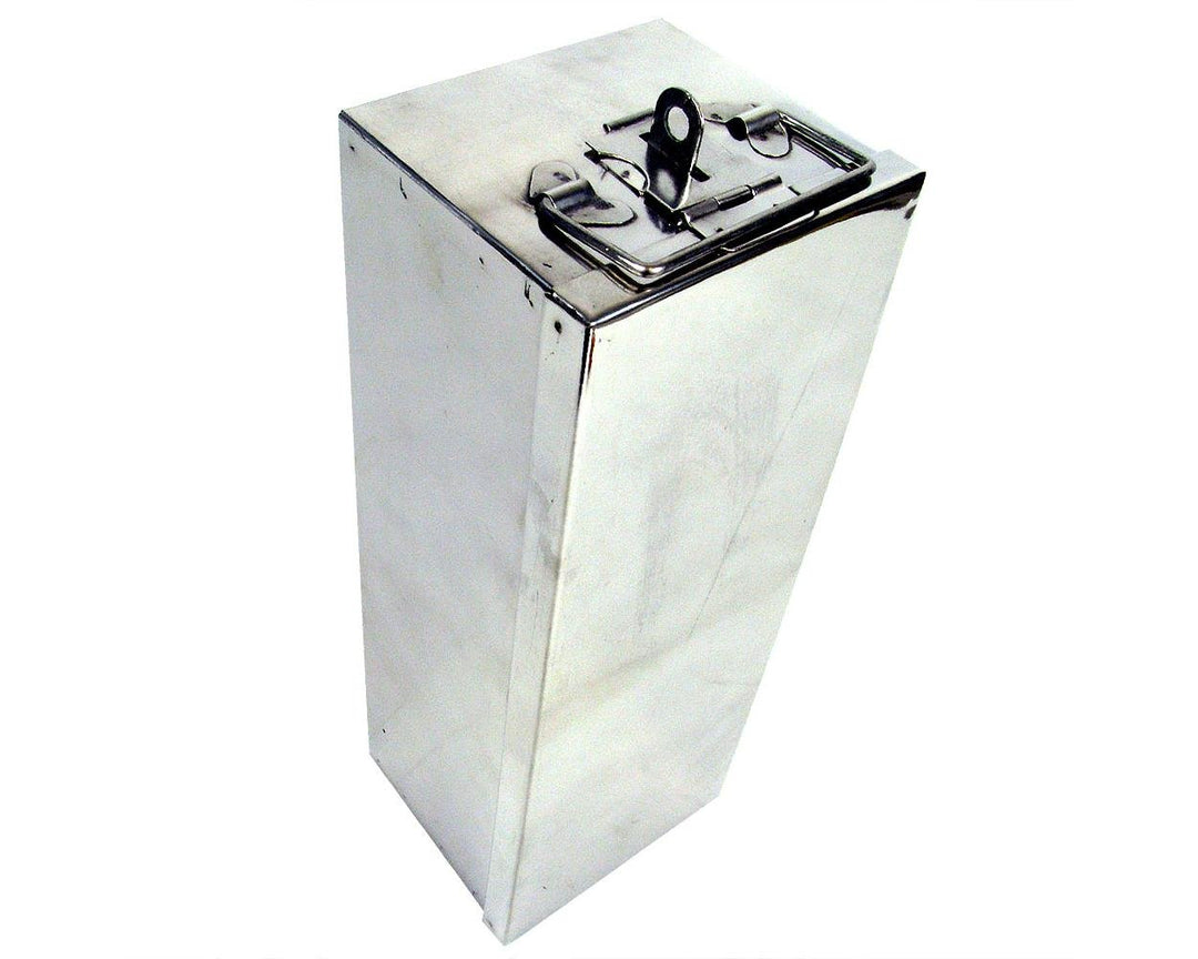 75-500 12 Metal Storage Lock Box Safe with Handle for Cash, Jewelry, Heirlooms, Passports, and Other Valuables for Home, Office, or Car, Silver