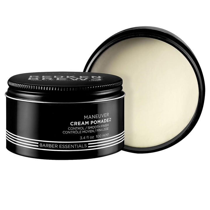 Cream Pomade For Men | Men's Hair Styling Pomade | Medium Hold | Natural, Smooth Finish With Low Shine | For All Men Hair Types | Water-Based Pomade | 3.4 Oz