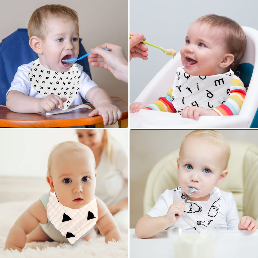 5-Pack Organic Baby Bibs for Girls & Boys - Teething Baby Bibs for Boy, Girl - Newborn Bibs for Baby Girl, Boy