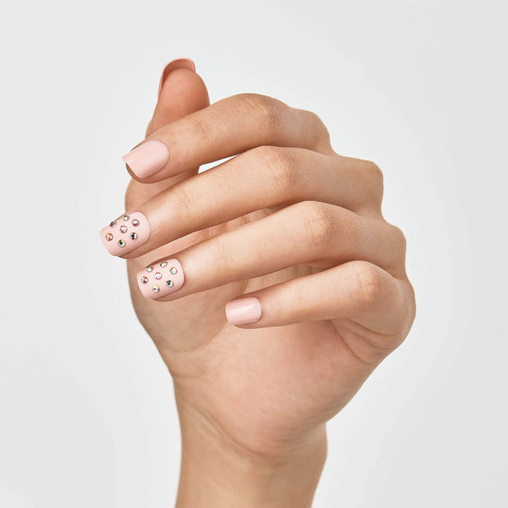 KISS Color Press-on Manicure - Pink with crystals