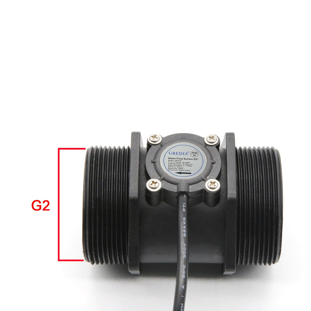 2 Water Flow Sensor Food-Grade Switch Hall Effect Flowmeter Fluid Meter Counter 10-200L/min