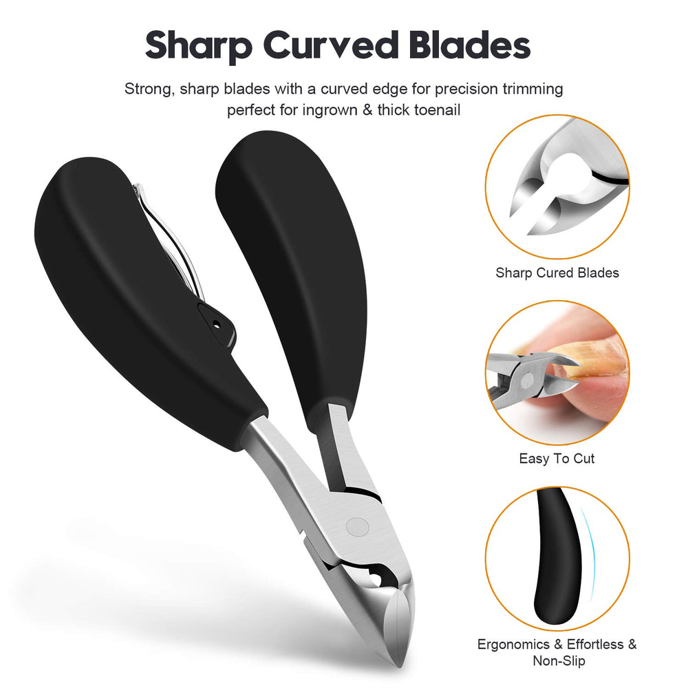 Podiatrist Toenail Cutters for Thick Nails Kit, Professional Grade Pedicure Tools with Sharp Curved Blades for Precision Trimming. Easy to Use & Effortless. Improve Various Toenail Problems.