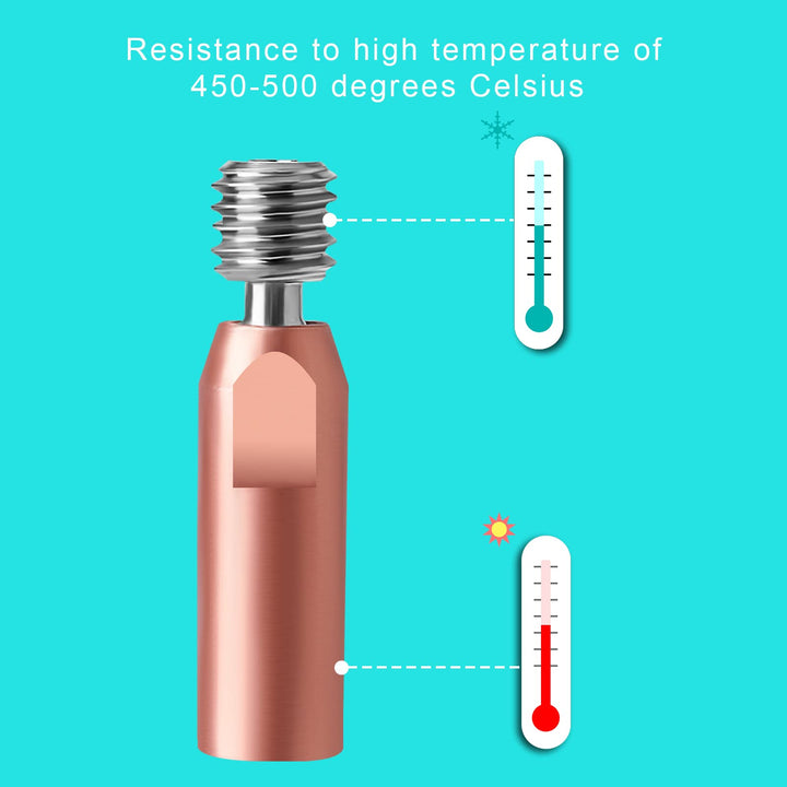 2pcs All Metal Threaded Heatbreak, Bimetal Heatbreak Titanium Alloy and Copper Heatbreak Throat for V6 Hot End 3D Printers (M6/M7 Threaded)