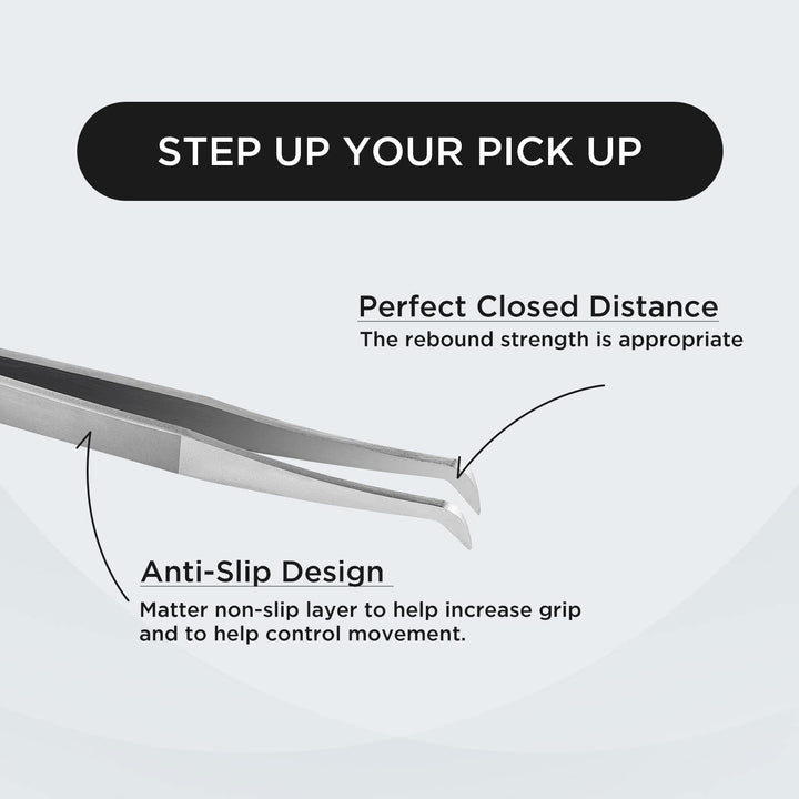 Curved Eyelash Extension Tweezers for 3D-6D Volume Lash Application (#AS09)