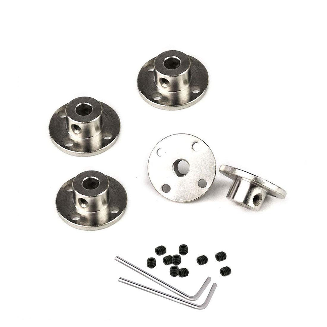 5Pack 8mm Rigid Flange Shaft Coupling Guide Shaft Support Coupler, Metal Axis Bearing Fittings Motor Connector