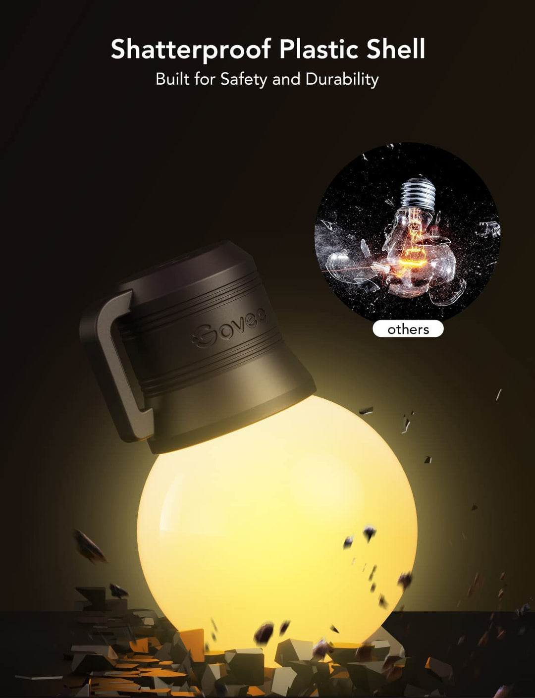Outdoor String Lights, 50ft G40 RGBIC Warm White String Lights with 25 Dimmable LED Bulbs, IP65 Waterproof Outdoor Lights with App Control for Balcony, Garden, Patio, Party