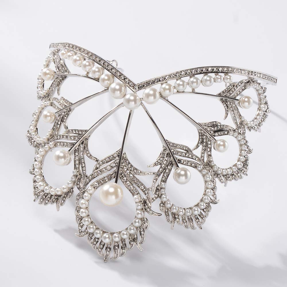 Prom Princess Crown Pearl Tiara Rhinestone Tiara Pageant Queen Crown Wedding Hair Jewelry