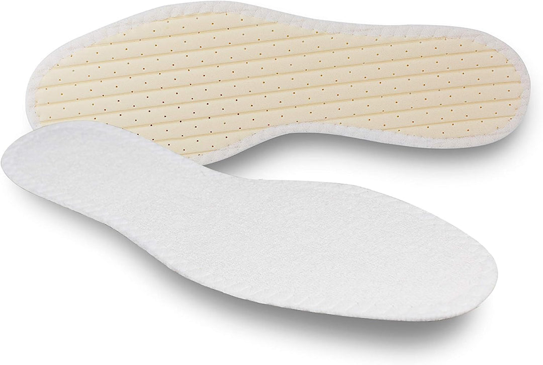 Pedag Washable Summer Pure Cotton Terry Barefoot Insole, White, US L7/EU 37, (Pack of 1) : White, US L7/EU 37, 1 Pair