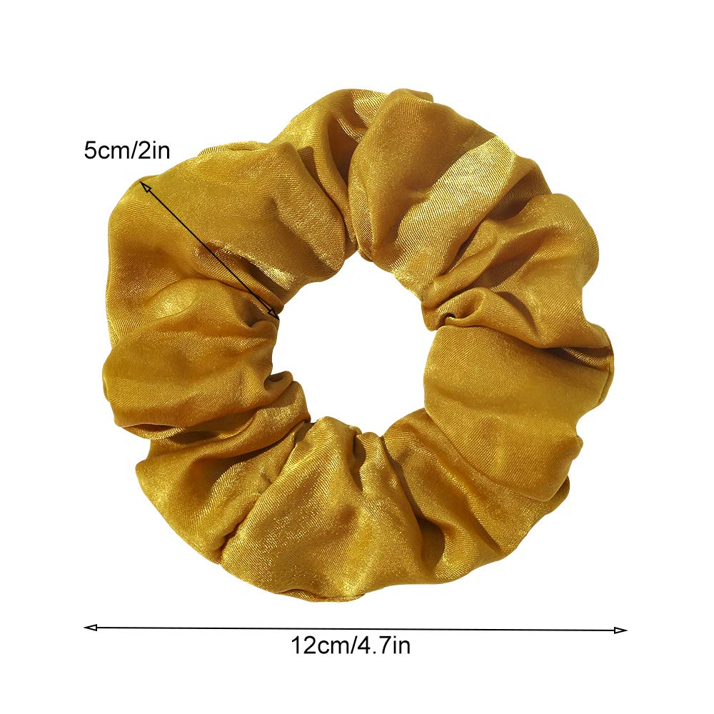 Silk Satin Scrunchies Women Hair Ties - Big Scrunchy Ponytail Holder No Crease Hair Bands Soft Elastic No Hurt Your Hair for Vsco Girl Women Beige Gray Dard Yellow Light Yellow