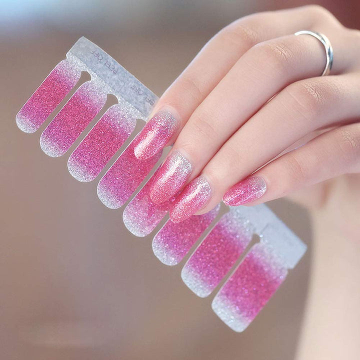 6Pcs Nail Polish Stickers With 1Pc Nail File Kit Full Nail Tips Nail Self Adhesive Stickers Nail Designs Set