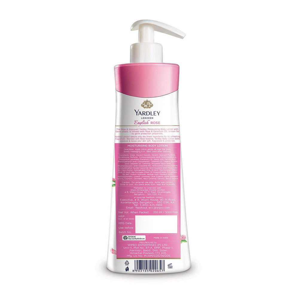 London English Rose Moisturising Hand & Body Lotion, 350ml+50ml