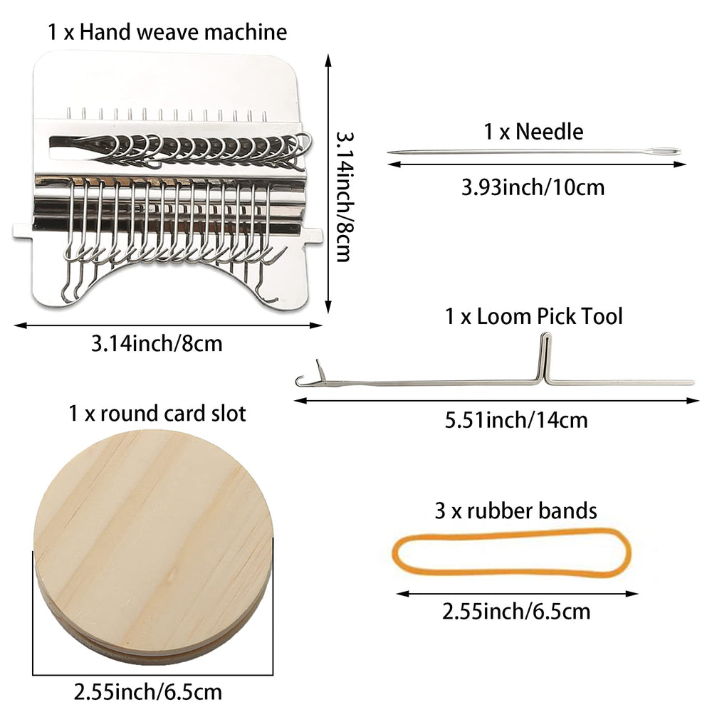 Darning Loom Speedweve Type Weave Tool, 14 Hooks Convenient Small Weaving Loom Kit for Beginners Quickly Mending Jeans, Repair Holes, DIY Beautiful Weaving Arts on Clothes Socks