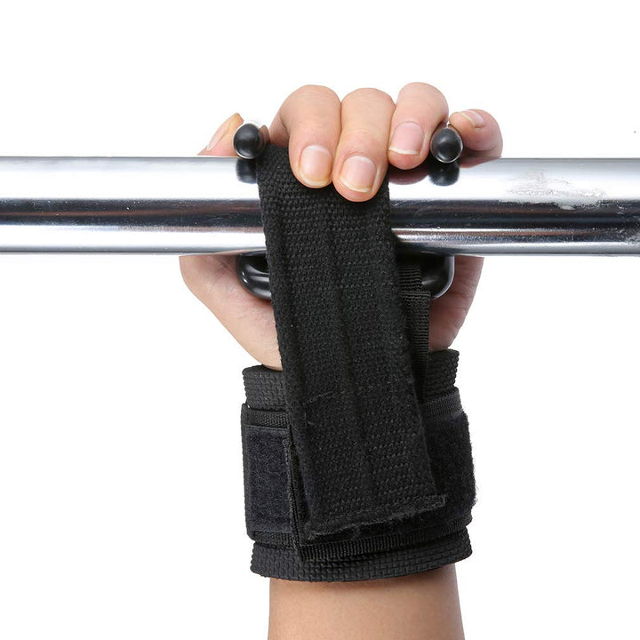 Heavy Duty Strap with pro Metal Lifting Steel Hooks Improves Grip for Weightlifting, Powerlifting, Bodybuilding & Deadlift - Neoprene Padded Wrist Wraps Provides Support for Men & Women