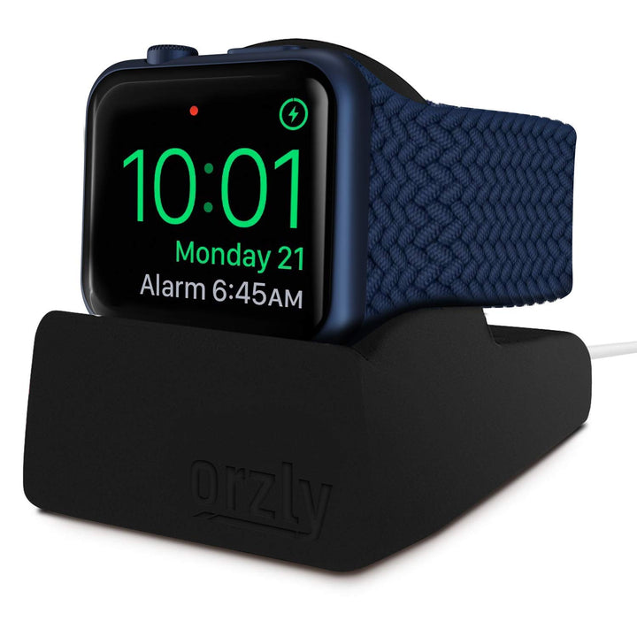 Elegant Apple Watch Charger Stand Apple Watch for All Series Ultra 49mm 2025 Series 10 46/42mm 9/8/7 45/ 41mm SE2/SE/6/5/4 44/40mm 3/2/1 42/38mm Durable TPU - Gift Boxed - Black