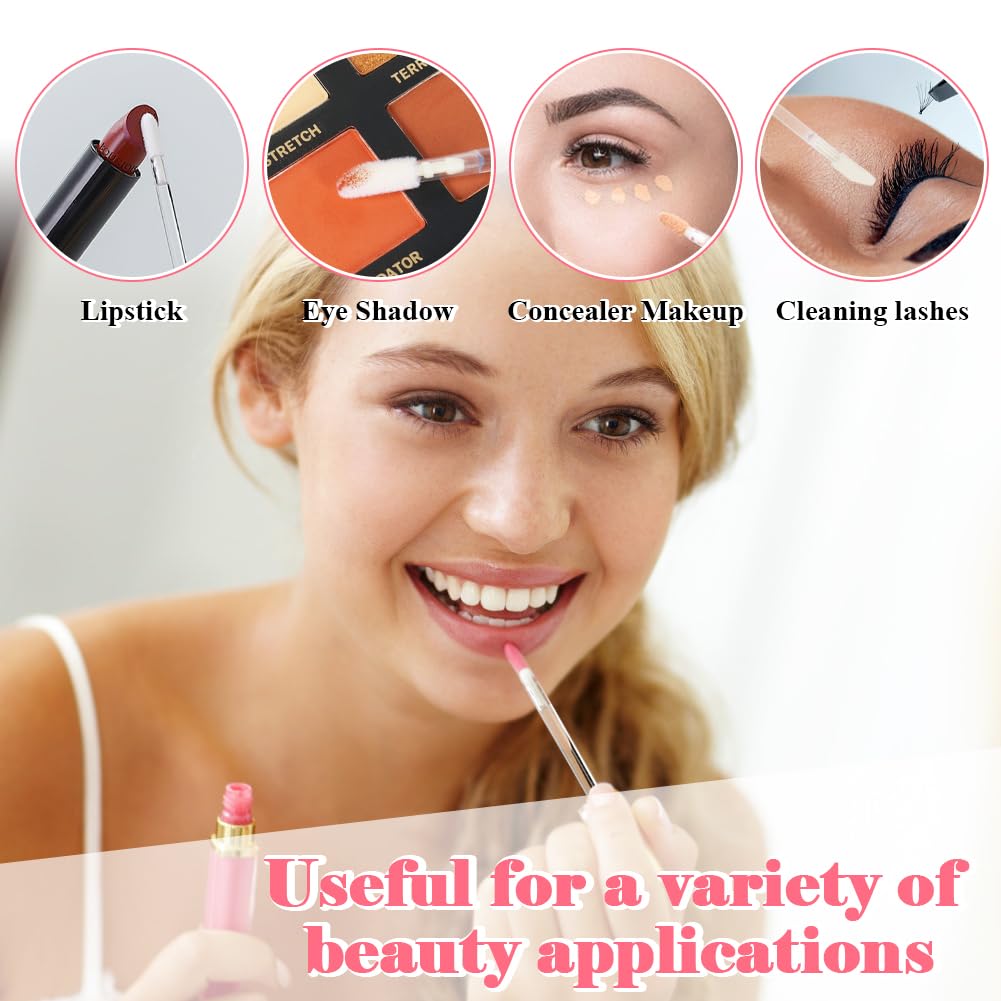Disposable MakeUp Lip Brush Lipstick Gloss Wands Applicator Perfect Make Up Tool (100pcs clear)