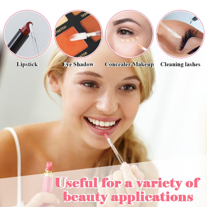 Disposable MakeUp Lip Brush Lipstick Gloss Wands Applicator Perfect Make Up Tool (100pcs clear)