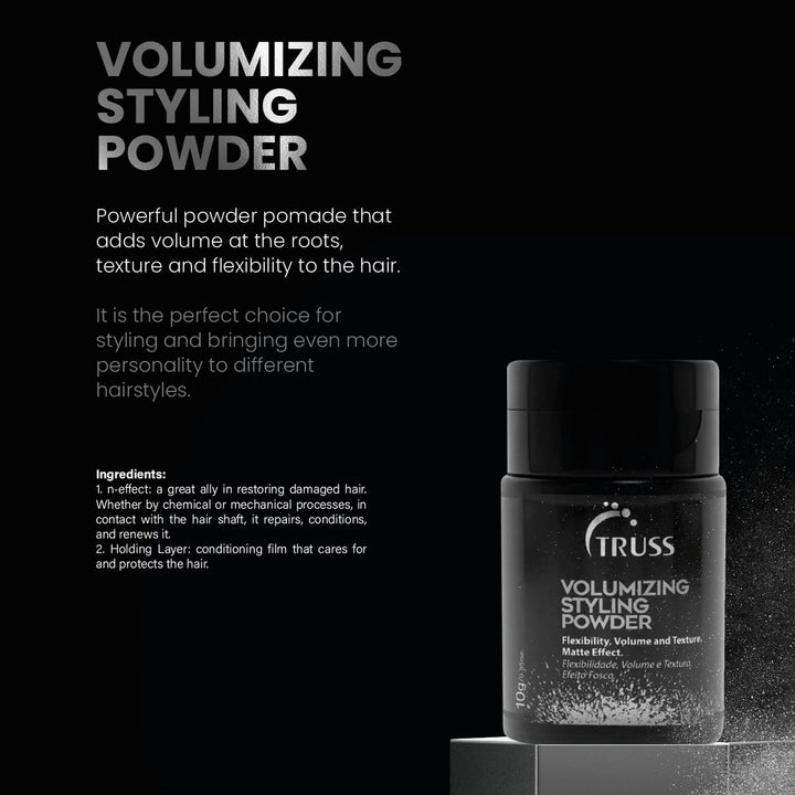 Truss Volumizing Styling Powder - Hair Powder & Hair Texturizer For Immediate Volume - Provides Soft-texture, Easy To Wash Out, And Controls Oil On The Scalp