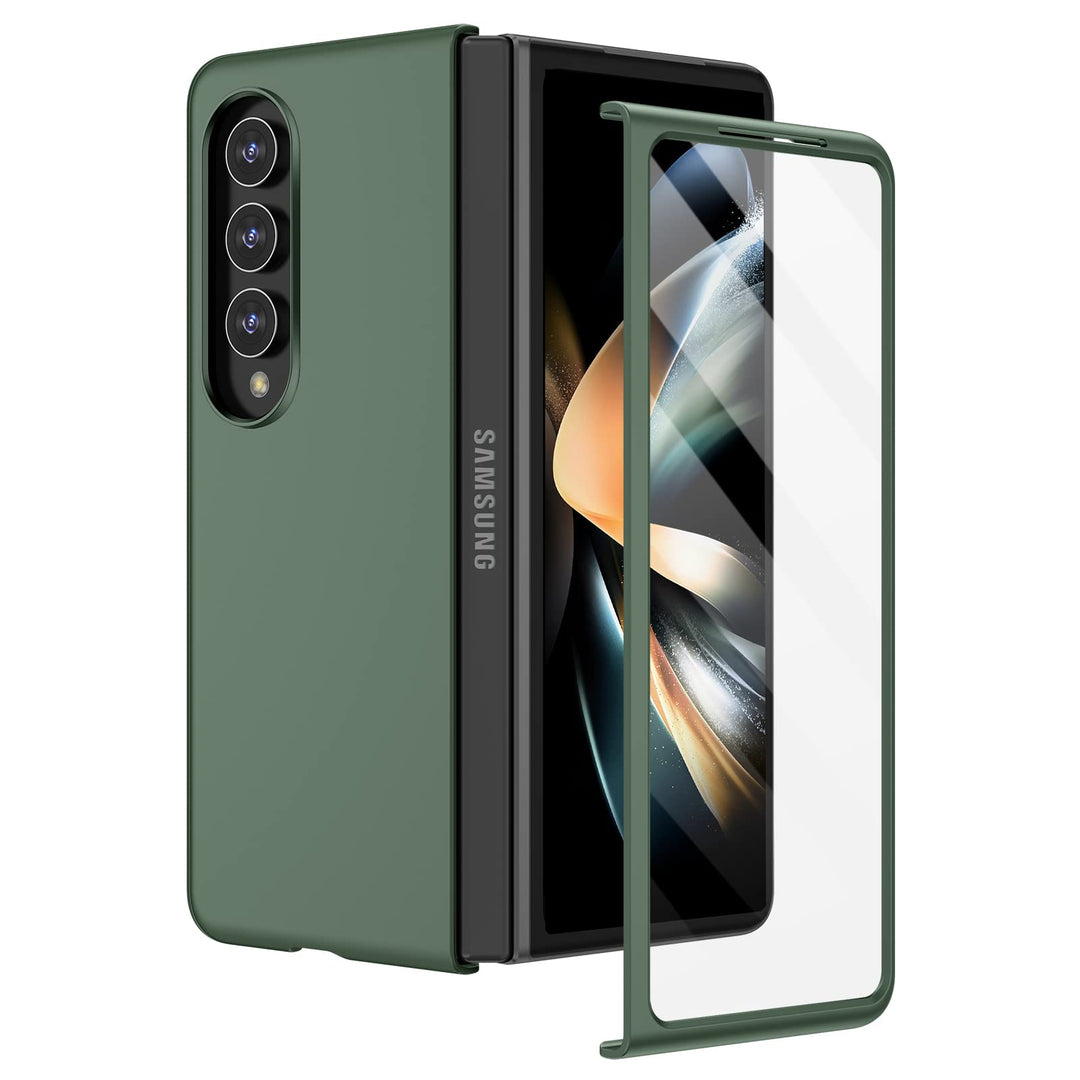 for Galaxy Z Fold 4 Case, Full Body Cover with Built-in Screen Protector Hard PC Ultra-Thin Anti-Scratches Shockproof Protective Phone Case for Samsung Galaxy Z Fold 4, Midnight Green