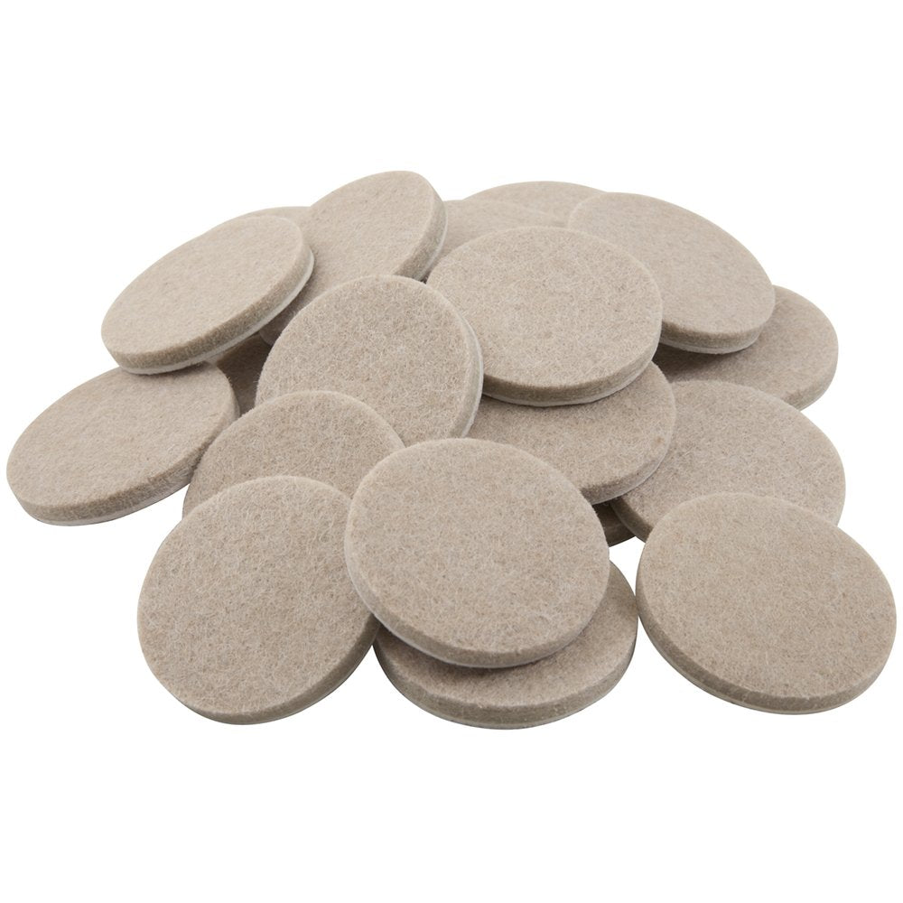 SoftTouch 1 1/2 Round Heavy-Duty Self-Stick Felt Furniture Pads - Protect Surfaces from Scratches & Damage, Beige (24 Pack)