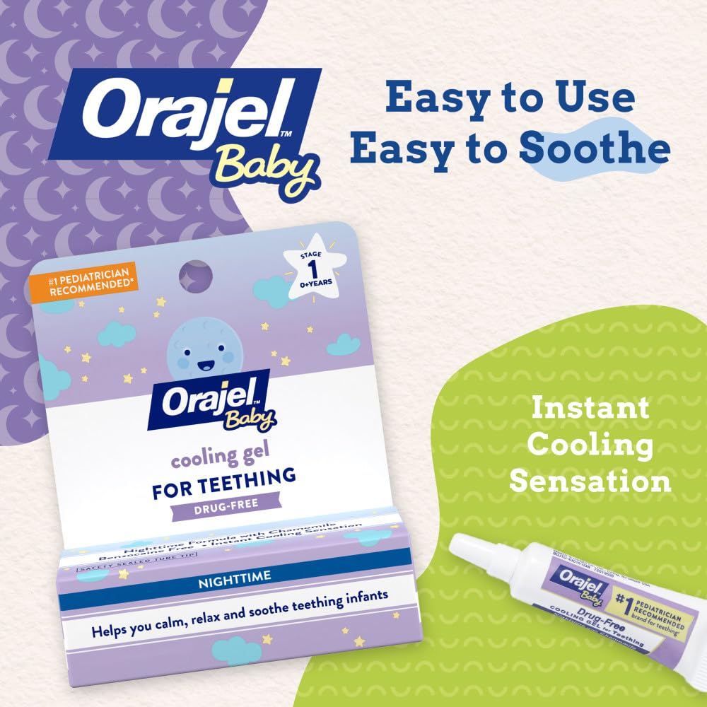 Non-Medicated Cooling Teething Gel - Nighttime, 0.18oz