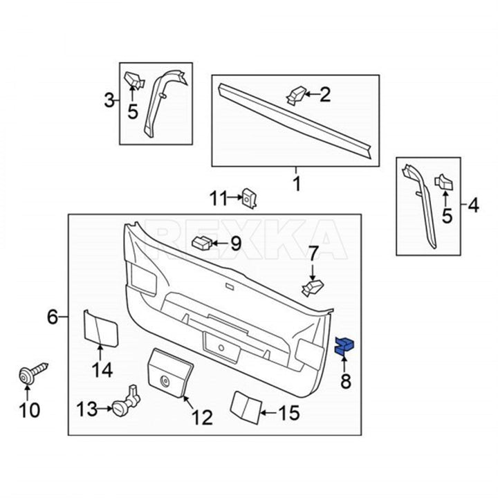 10pcs Door Liftgate Interior Trim Clips Retainer Compatible with Audi Volkswagen 1J6-867-276