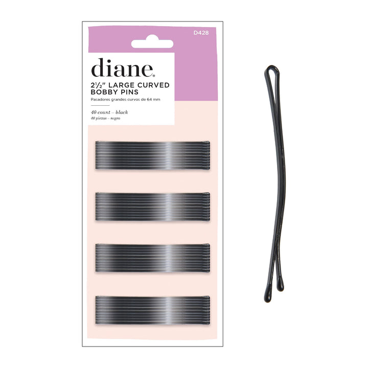 Curved Jumbo Bob Pins, Black, 40/Card